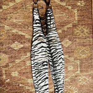 Toxic Vision Zebra Print Halter Jumpsuit